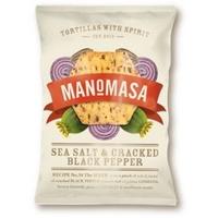 Manomasa Tortilla Chips - Sea Salt & Cracked Black Pepper (160g x 12)