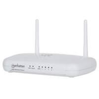 Manhattan 300n Wireless Router With Integrated 4 Port 10/100 Ethernet Hub White (525466)