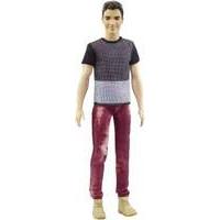 Mattel Barbie Ken Doll - Fashionistas - Black & Grey Shirt And Red Denim Pants (dwk47)