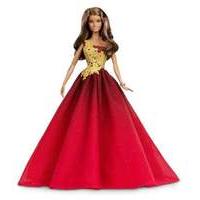 mattel barbie collector doll 2016 collector holiday brunette red dress ...