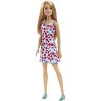 Mattel Barbie Doll - White Dress With Red &purple Flowers Blonde (dvx86)