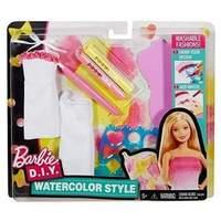 Mattel Barbie Fashions - D.i.y. Watercolor Style - Pink & Yellow (dwk51)