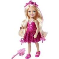 mattel barbie doll chelsea long hair pink dress dkb57