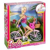 mattel barbie doll with glam bike djr54