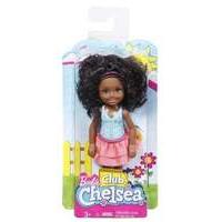 Mattel Barbie Club Chelsea Mini Doll - Flower Dress - Curly Bunchy Hair Dark Skin (dwj35)