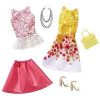 mattel barbie fashion pack dresses pink and yellow set of 2 dwg44