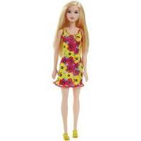 mattel barbie doll dress with yellow and red flowers blonde dvx87
