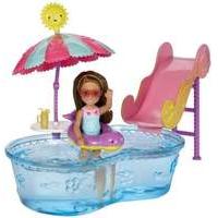 mattel barbie club chelsea doll pool water play set dwj46