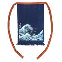 Maekake Apron - Navy Blue, Wave, Long