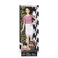 mattel barbie doll fashionistas 30 white t shirt and pink skirt dark h ...