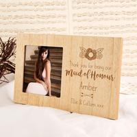 Maid of Honour Personalised Wood Photo Frame