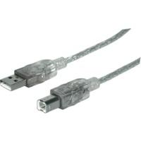 Manhattan Hi-Speed USB Device Cable A Male / B Male, 4.5m (15 ft.), Translucent Silver