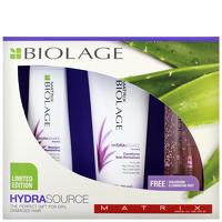 Matrix Biolage Hydrasource Shampoo 250ml, Conditioner 200ml and Illuminating Mist 125ml