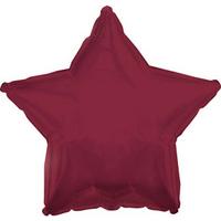 Maroon Metallic Star Foil Balloon