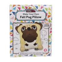 Make Your Own Felt Pug Pillow Kit