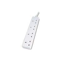 Masterplug 4-way Compact Power Socket With 5m Extension Lead (white)