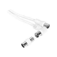 Male To Female Aerial Cable With Adapter - White - 1.5m