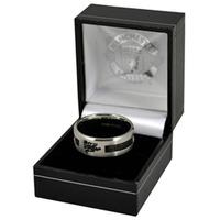 Manchester United F.c. Black Inlay Ring Small