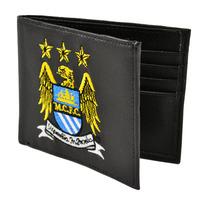 Manchester City Crest Embroidered Leather Wallet - Multi-colour