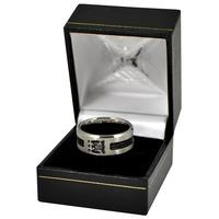 Manchester City F.c. Black Inlay Ring Small