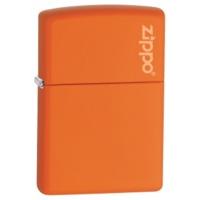 Matte Orange With Logo Zippo Lighter