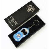 Manchester City Bottle Opener Keyring With Torch