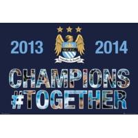 Manchester City Premiership Winners 13 14 Logo Maxi Poster