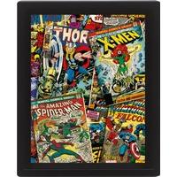 Marvel Comic Book Covers 10 x 8cm Framed 3d Lenticular Poster