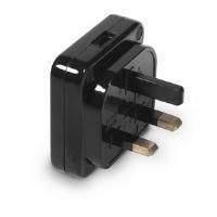 Masterplug USB Compact Power Socket Charging Adapter (Black)
