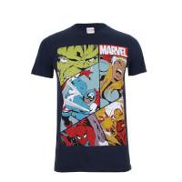 Marvel Boys\' Heroes Grid T-Shirt - Navy - 7-8 Years
