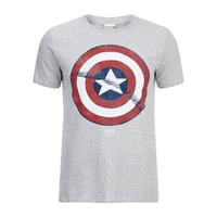 Marvel Men\'s Captain America Shield T-Shirt - Grey Marl - S