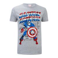 Marvel Men\'s Captain America Retro T-Shirt - Sports Green - S