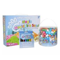 Magic Mouldable Sand 1kg Pack with Magic Wipe Crayons 6 pack and Marvellous Maize 350 pcs Bundle