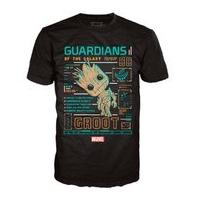 Marvel Guardians of the Galaxy Groot Line Up Pop! T-Shirt - Black - XXL