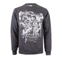 marvel mens band of heroes sweatshirt dark grey marl l