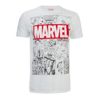 Marvel Men\'s Mono Comic T-Shirt - White - XXL