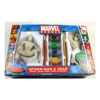 Marvel heroes Spiderman and Hulk Paint Your Own Twin Statues