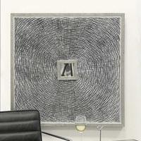 Maze Wooden Wall Art Square In Antique Silver With Glass