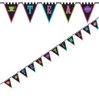 mad tea party fabric bunting