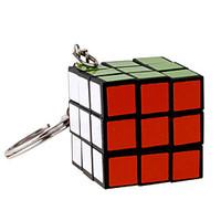 Magic Cube Key Chain Black Plastic