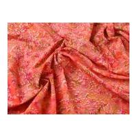 Marble Texture Print Cotton Poplin Dress Fabric Orange Red