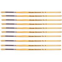 Major Brushes Hog Bristle Short Hand Round Tip Size 4 - Pack of 10