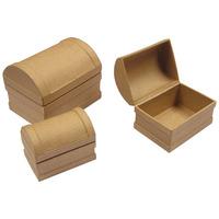 Major Brushes Paper Mache Treasure Chests Pack of 3