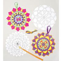 Mandala Flower Colour-in Decorations (Pack of 12)