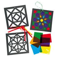 mandala stained glass decorations pack of 6