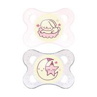 MAM Night 0+ Month Soother Pink