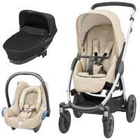 Maxi Cosi Stella 3in1 Cabriofix Travel System With Matching Carseat & Black Carrycot-Nomad Sand (NEW)