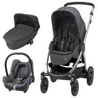 Maxi Cosi Stella 3in1 Cabriofix Travel System With Matching Carseat & Carrycot-Sparkling Grey (NEW)