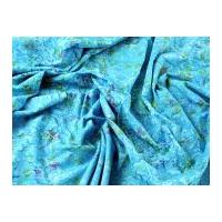 Marble Texture Print Cotton Poplin Dress Fabric Turquoise Blue