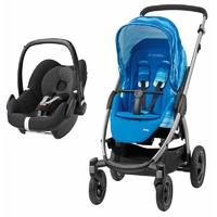 Maxi Cosi Stella 2in1 Pebble Travel System With Black Carseat-Watercolour Blue (NEW)